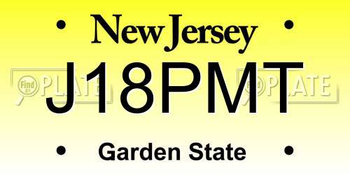 J18PMT New Jersey License Plate