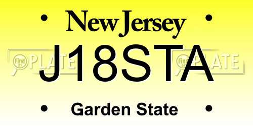 J18STA New Jersey License Plate