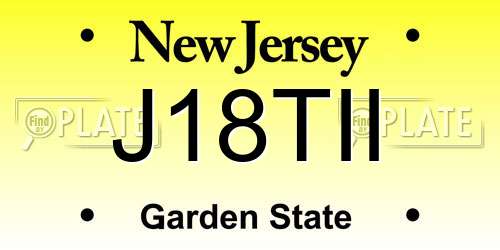 J18TII New Jersey License Plate