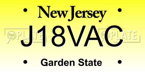 J18VAC New Jersey License Plate