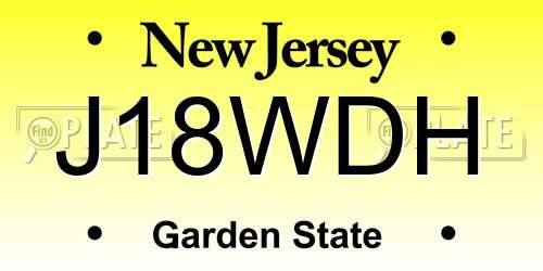 J18WDH New Jersey License Plate