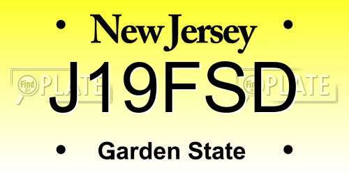 J19FSD New Jersey License Plate