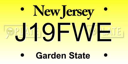 J19FWE New Jersey License Plate