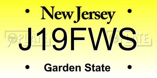 J19FWS New Jersey License Plate