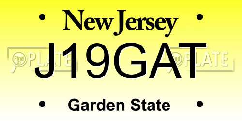 J19GAT New Jersey License Plate