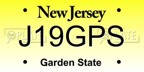 J19GPS New Jersey License Plate