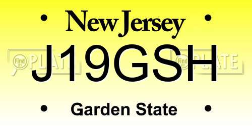 J19GSH New Jersey License Plate