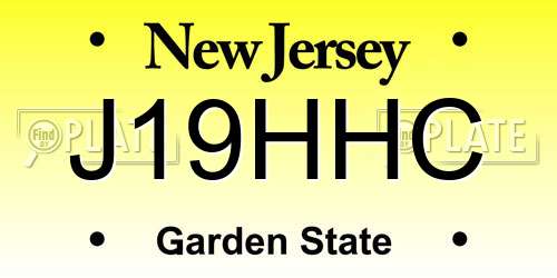 J19HHC New Jersey License Plate