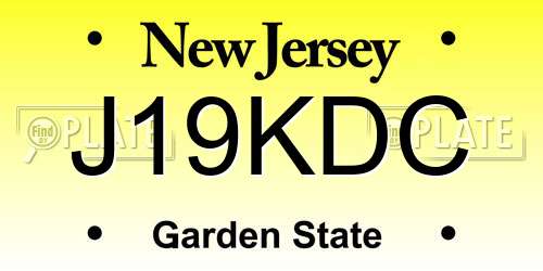 J19KDC New Jersey License Plate