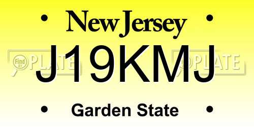 J19KMJ New Jersey License Plate