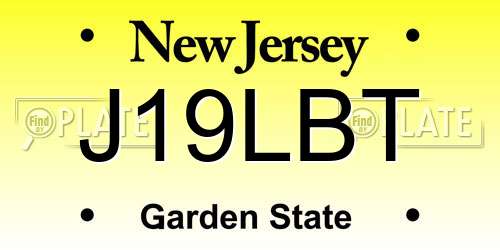 J19LBT New Jersey License Plate