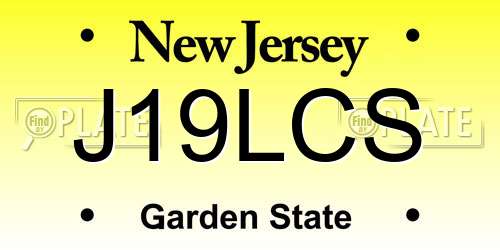 J19LCS New Jersey License Plate