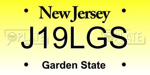 J19LGS New Jersey License Plate