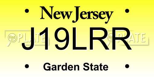 J19LRR New Jersey License Plate