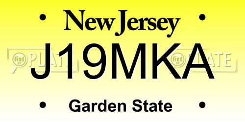 J19MKA New Jersey License Plate
