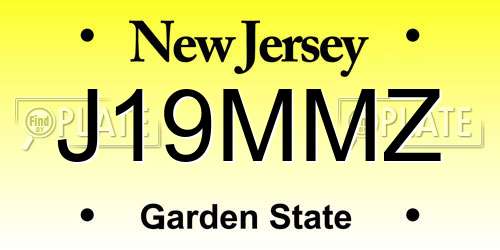 J19MMZ New Jersey License Plate