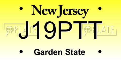 J19PTT New Jersey License Plate