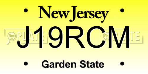 J19RCM New Jersey License Plate