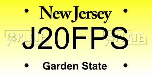 J20FPS New Jersey License Plate