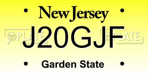 J20GJF New Jersey License Plate