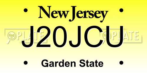 J20JCU New Jersey License Plate