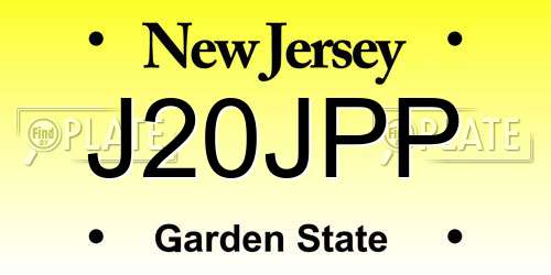 J20JPP New Jersey License Plate