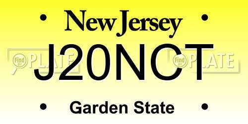 J20NCT New Jersey License Plate