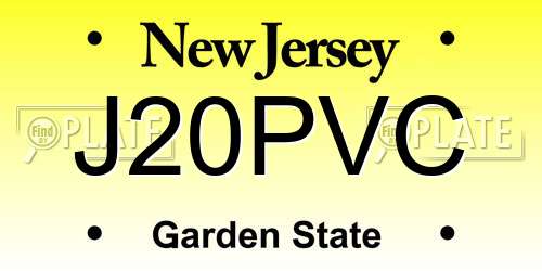 J20PVC New Jersey License Plate