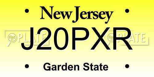 J20PXR New Jersey License Plate
