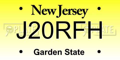 J20RFH New Jersey License Plate