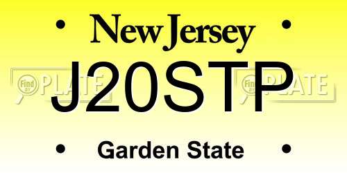 J20STP New Jersey License Plate