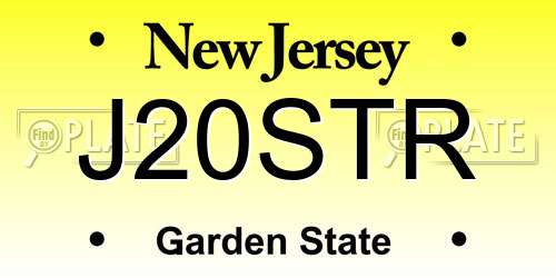 J20STR New Jersey License Plate