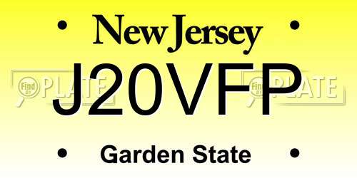 J20VFP New Jersey License Plate