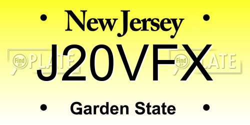 J20VFX New Jersey License Plate
