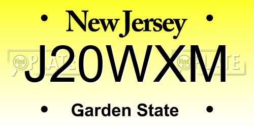 J20WXM New Jersey License Plate