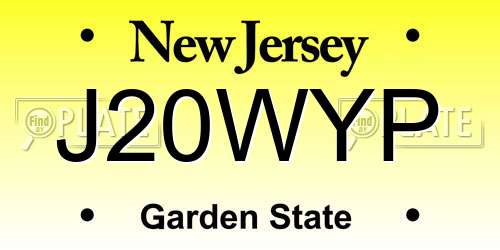 J20WYP New Jersey License Plate