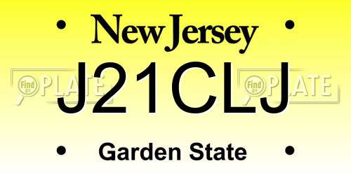 J21CLJ New Jersey License Plate
