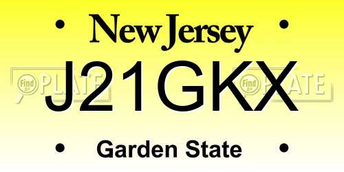 J21GKX New Jersey License Plate