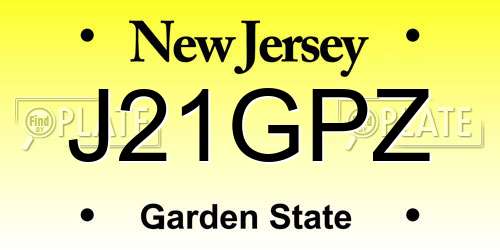 J21GPZ New Jersey License Plate