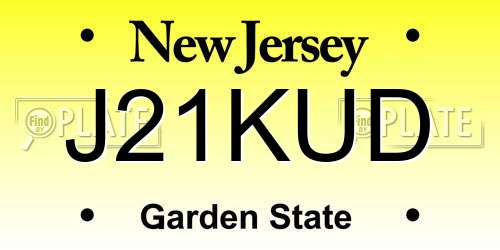 J21KUD New Jersey License Plate