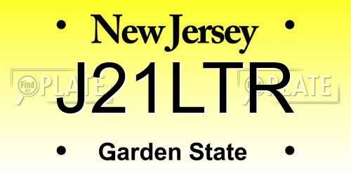 J21LTR New Jersey License Plate