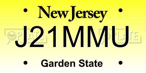 J21MMU New Jersey License Plate