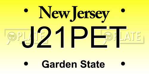J21PET New Jersey License Plate