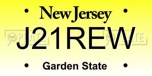 J21REW New Jersey License Plate