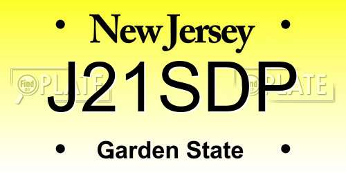 J21SDP New Jersey License Plate