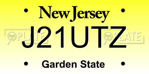 J21UTZ New Jersey License Plate