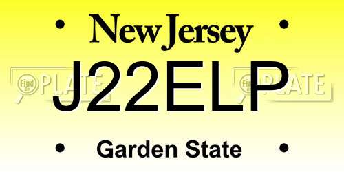 J22ELP New Jersey License Plate