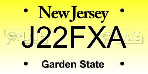 J22FXA New Jersey License Plate