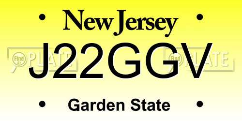 J22GGV New Jersey License Plate