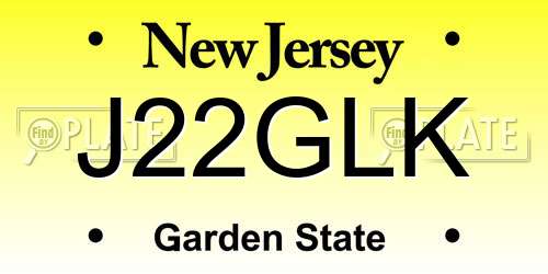 J22GLK New Jersey License Plate
